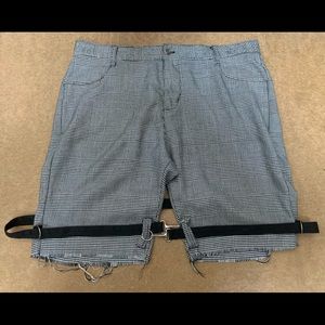 Vintage 90's DOGPILE Hardcore Punk Rock Goth Herringbone Bondage Shorts